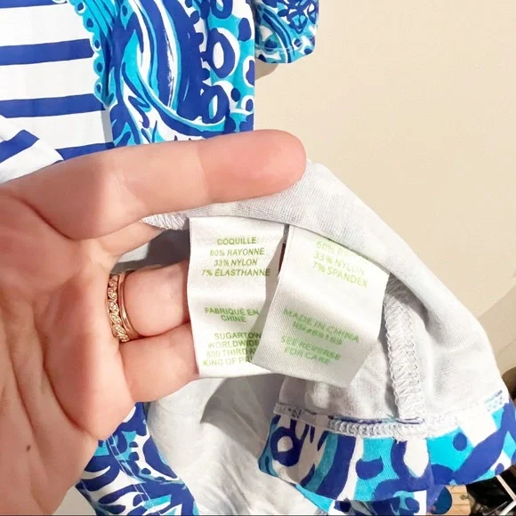 Lilly Pulitzer Nola Dress in Moon Jellies Stripes floral size Medium - Picture 11 of 12